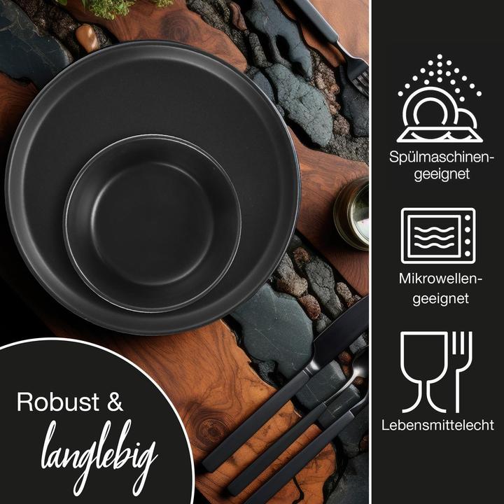 Actual product image Moritz & Moritz NORDIC 18tlg Geschirrset Schwarz (6 Piece)