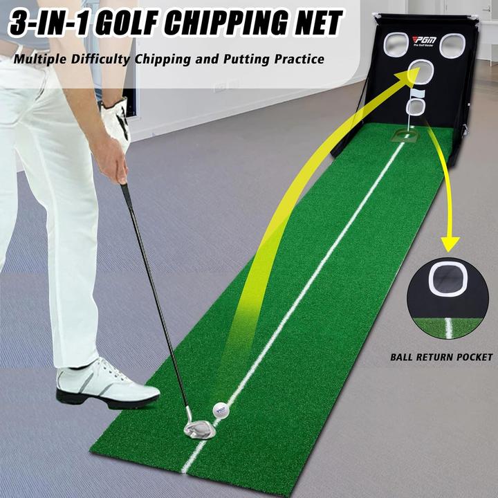 Immagine prodotto PGM Golf Puttingmatte – Golf-Übungsmatte mit Putting & Chipping Set