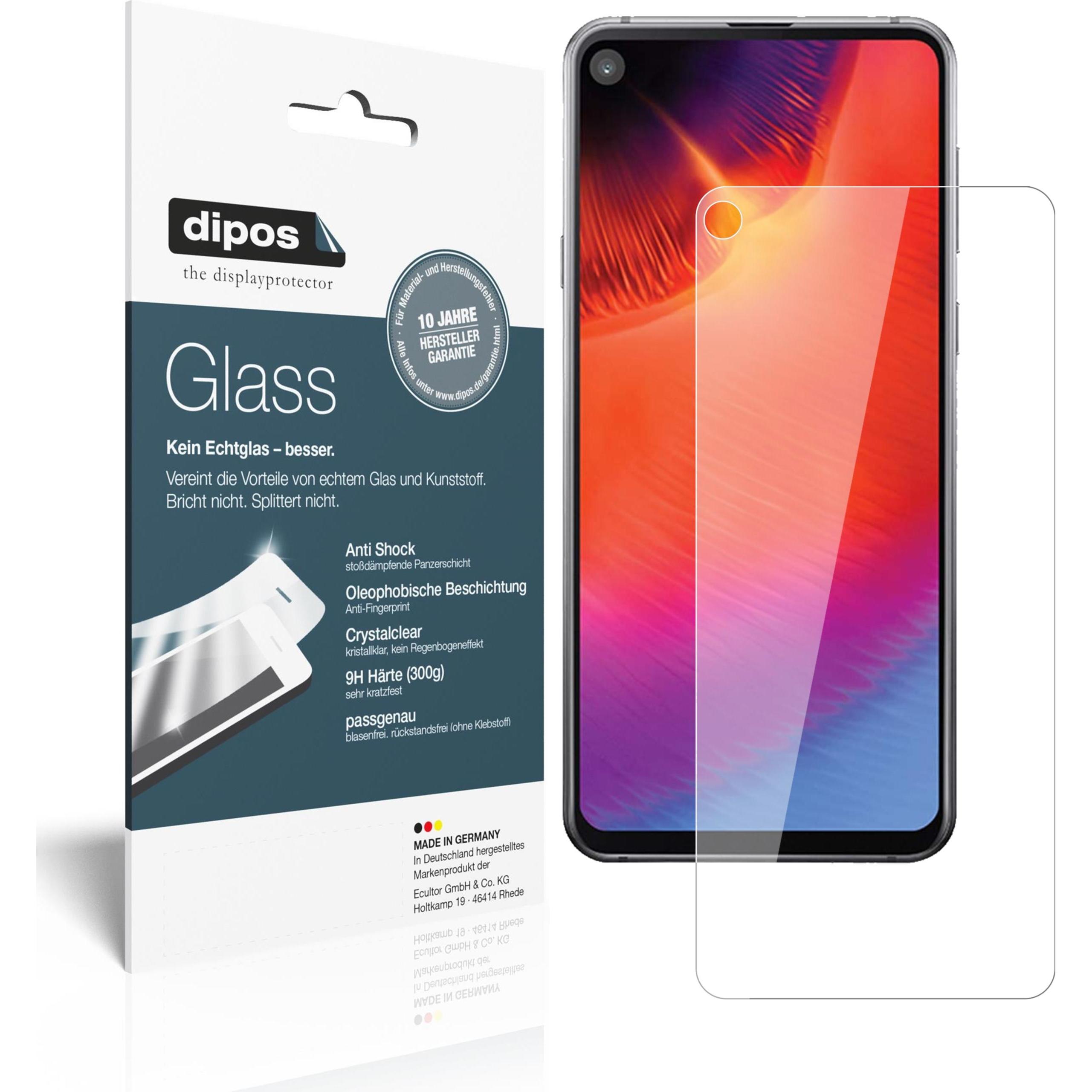 Dipos Displayschutz Anti-Shock (2 Stück, Samsung Galaxy A8s), Smartphone Schutzfolie, Transparent