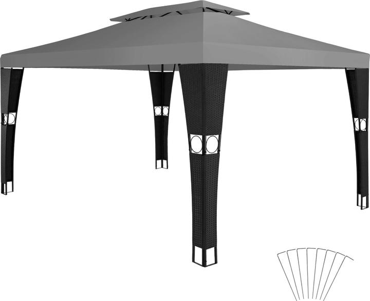 tectake Rattan Garten Pavillon (400 cm, 300 cm)