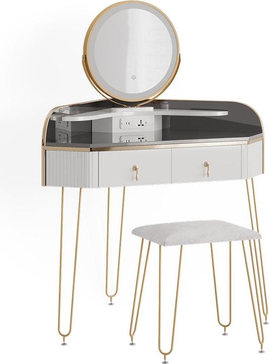 Actual product image Vicco Amira with LED mirror, stool and USB (99 x 70 x 134 cm)