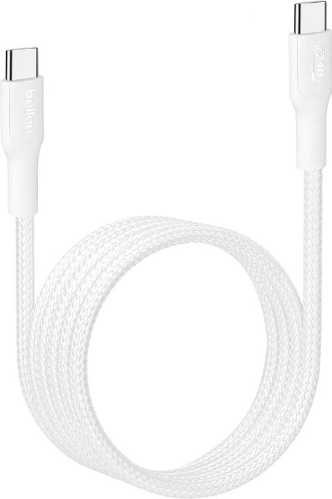 Produktbild Belkin USB-C TO USB-C 240W 2.0 BRAIDED PCR 1M WHITE (1 m, USB 2.0, 240 W)