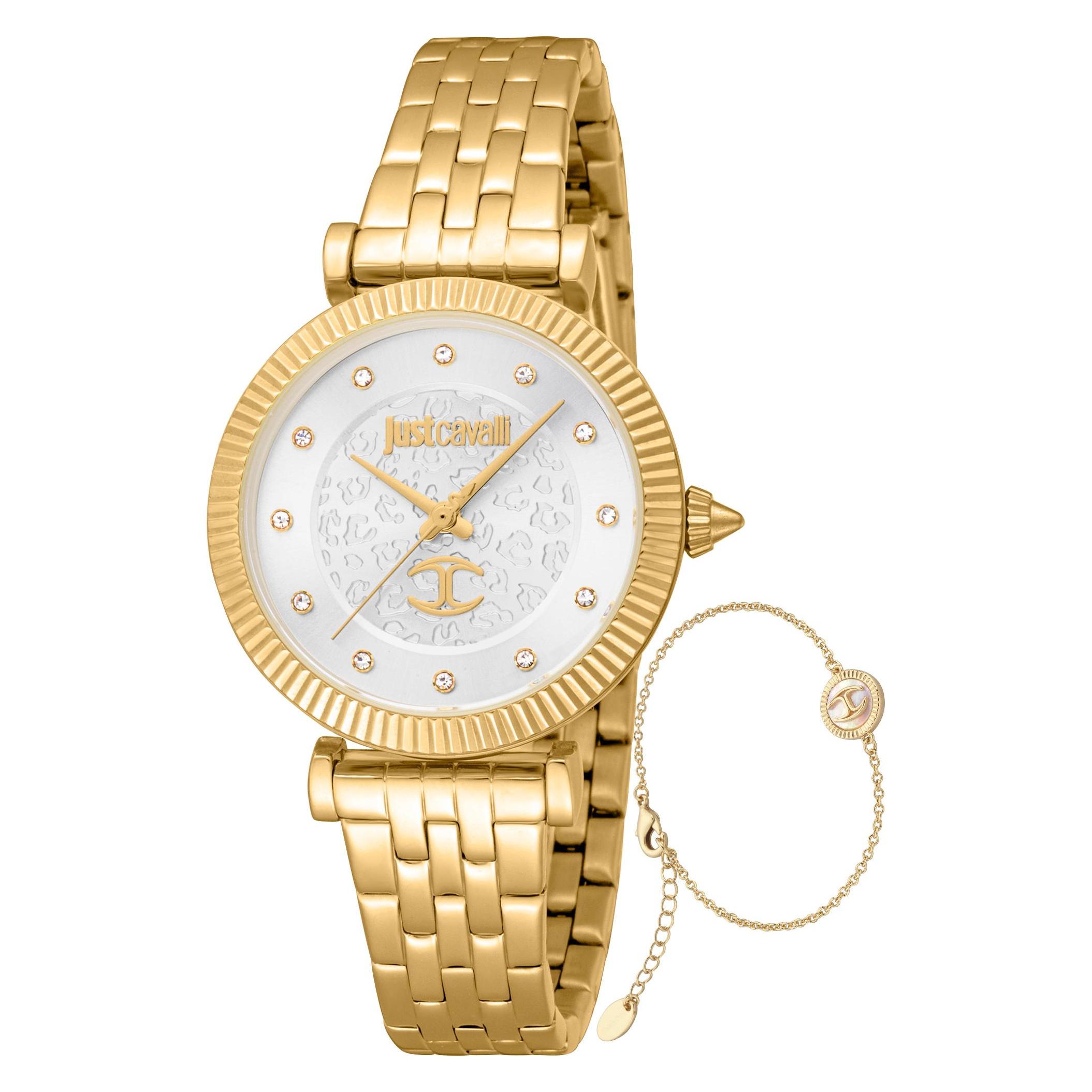Just Cavalli, Armbanduhr, Set Unleashed - JC1L266M0025, Gold, (Analoguhr, 32 mm)