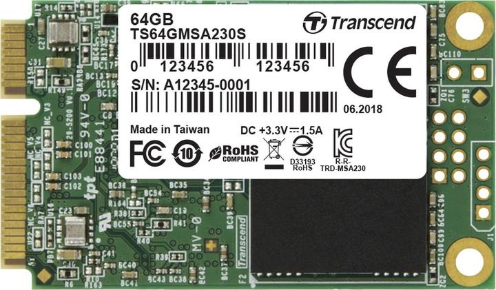 Productafbeelding Transcend TS64GMSA230S (64 GB, mSATA)