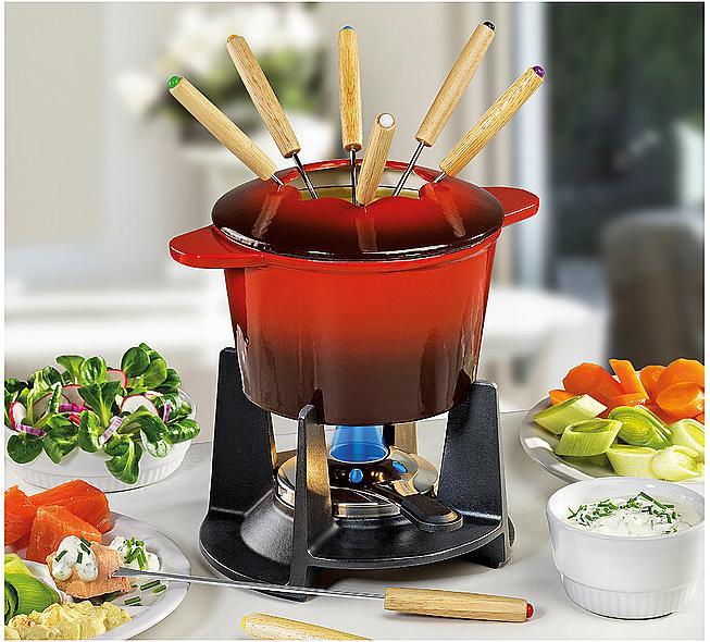 Produktbild Küchenprofi Fondue-Garnitur GRENOBLE rot 16 cm (Fondue Chinoise, Käsefondue)