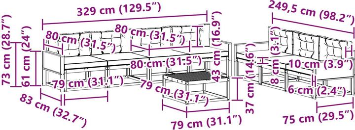 Produktbild vidaXL Outdoor-Sofa