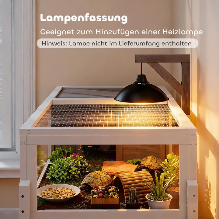 Produktbild PawHut Schildkrötenhaus Tannenholz, PS Weiss+Grau