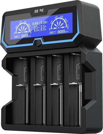 Xtar Chargeur de batterie pour piles X4 18650 AA AAA Ni-MH Li-Ion 4 emplacements (1 pcs, 12650, 13500, 13650, 14500, 14650, 16340, 16650, 17335, 17355, 17500, 17650, 17670, 18350, 18490, 18500, 18650, 18700, 20650, 21700, 22650, A, Sous-C, AA, AAA, Batterie)