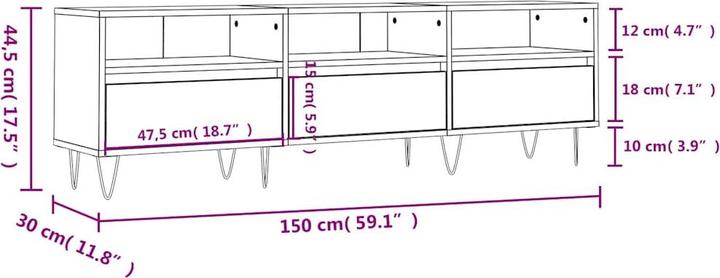 Immagine prodotto VidaXL Justice (150 x 30 x 44,5 cm)