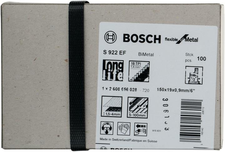 Produktbild Bosch Professional Zubehör Säbelsägeblatt S 922 EF, Flexible for Metal, 100er-Pack