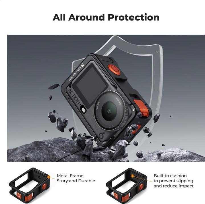 Actual product image K&F Concept Ramka Obudowa Frame Mount Camera Cage Klatka Do Dji Osmo Action 6 / Metal / Kf12.0026