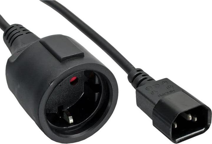 Actual product image Gembird power adapter cord C14 male -> schuko female (0.15 m, CEE 7/4)