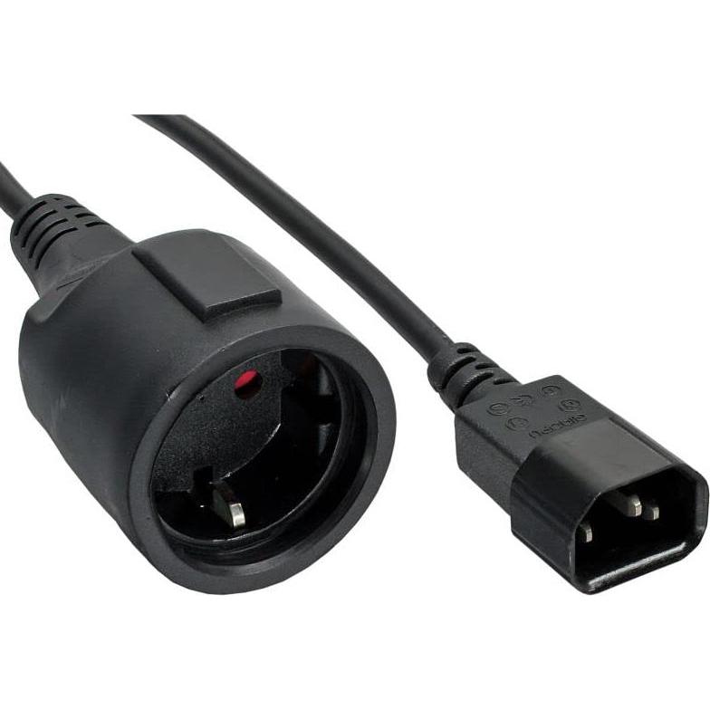Gembird, Verlängerungskabel, power adapter cord C14 male -> schuko female (0.15 m)