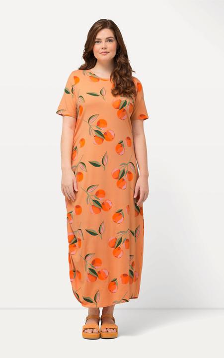 Produktbild Ulla Popken Maxikleid, Pfirsiche, Rundhals, Halbarm (50, 52)