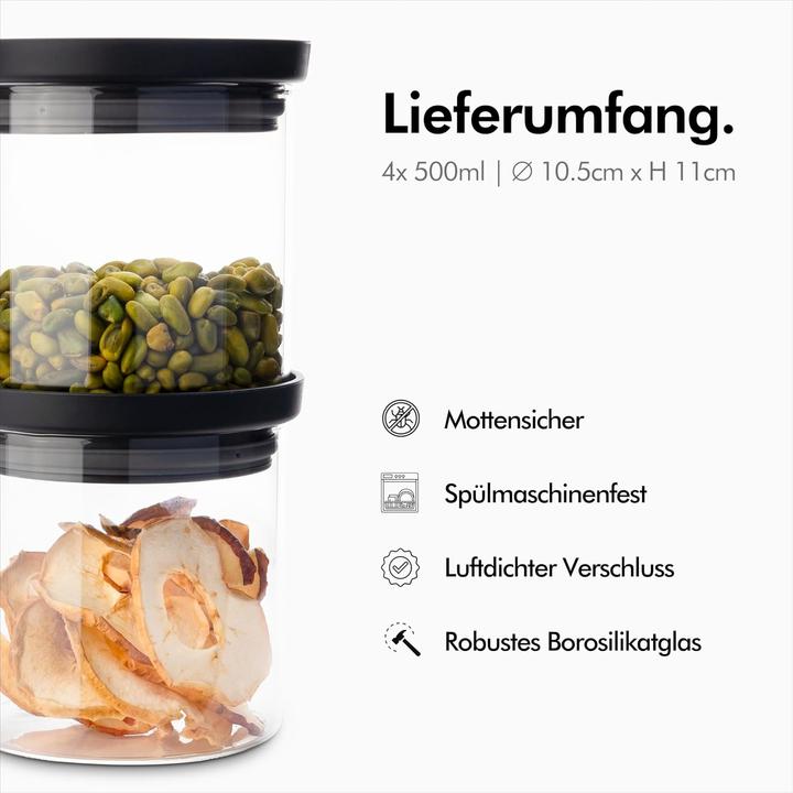 Produktbild Kivy 4x Vorratsgläser mit Deckel (2 l)