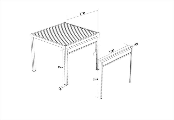 Immagine prodotto Weide Tenda parasole elettrica per pergola (279 cm, 9 cm)