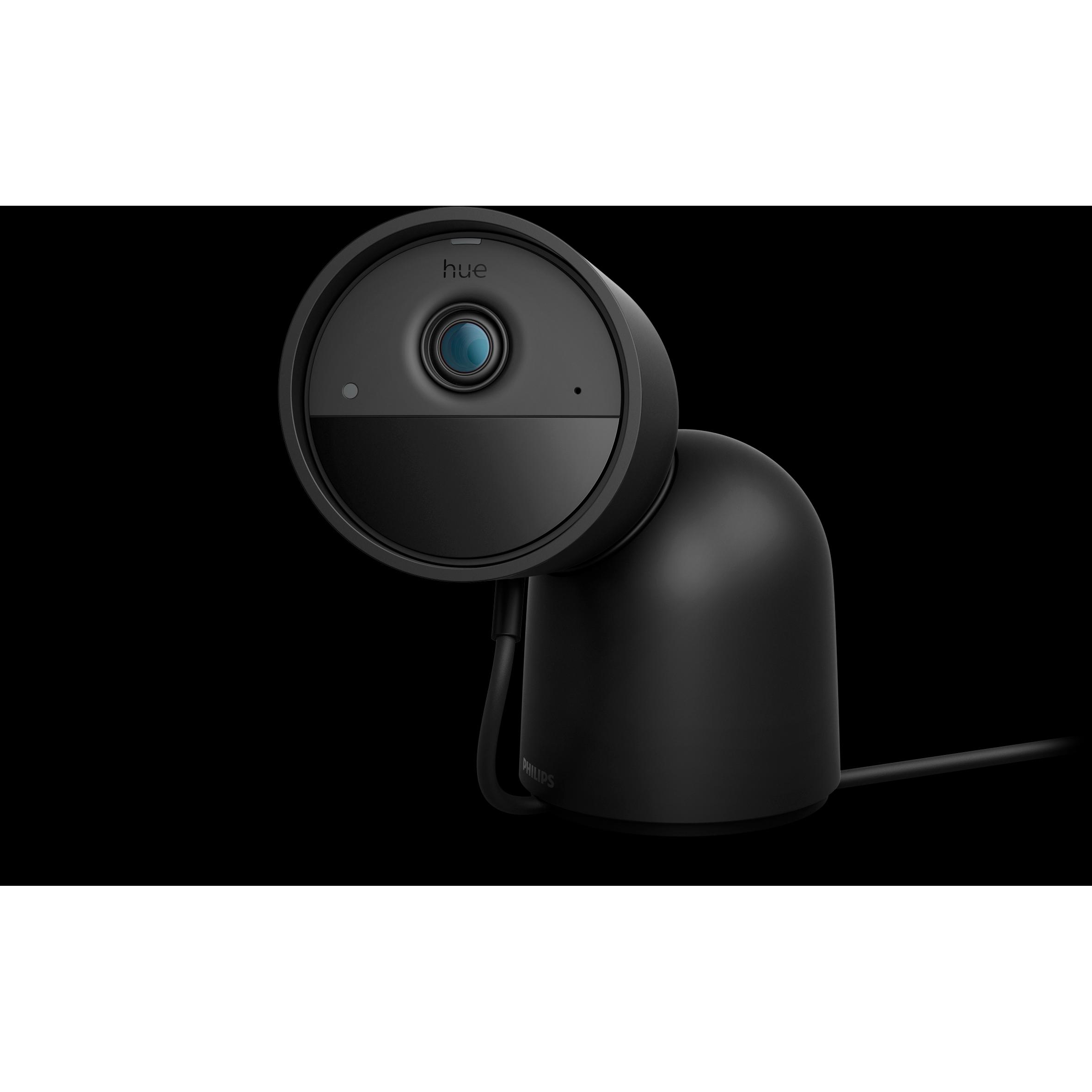 Philips Hue Secure kabelgebundene Kamera mit Standfuss (1920 x 1080 Pixels), Netzwerkkamera, Schwarz