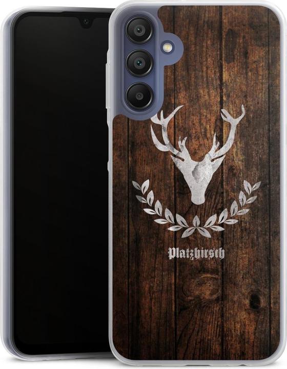 Produktbild DeinDesign Slim Case für Samsung Galaxy A15 Silikon Hülle Ultra Dünn Handyhülle Hirsch Holz Holzoptik (Samsung Galaxy A15)