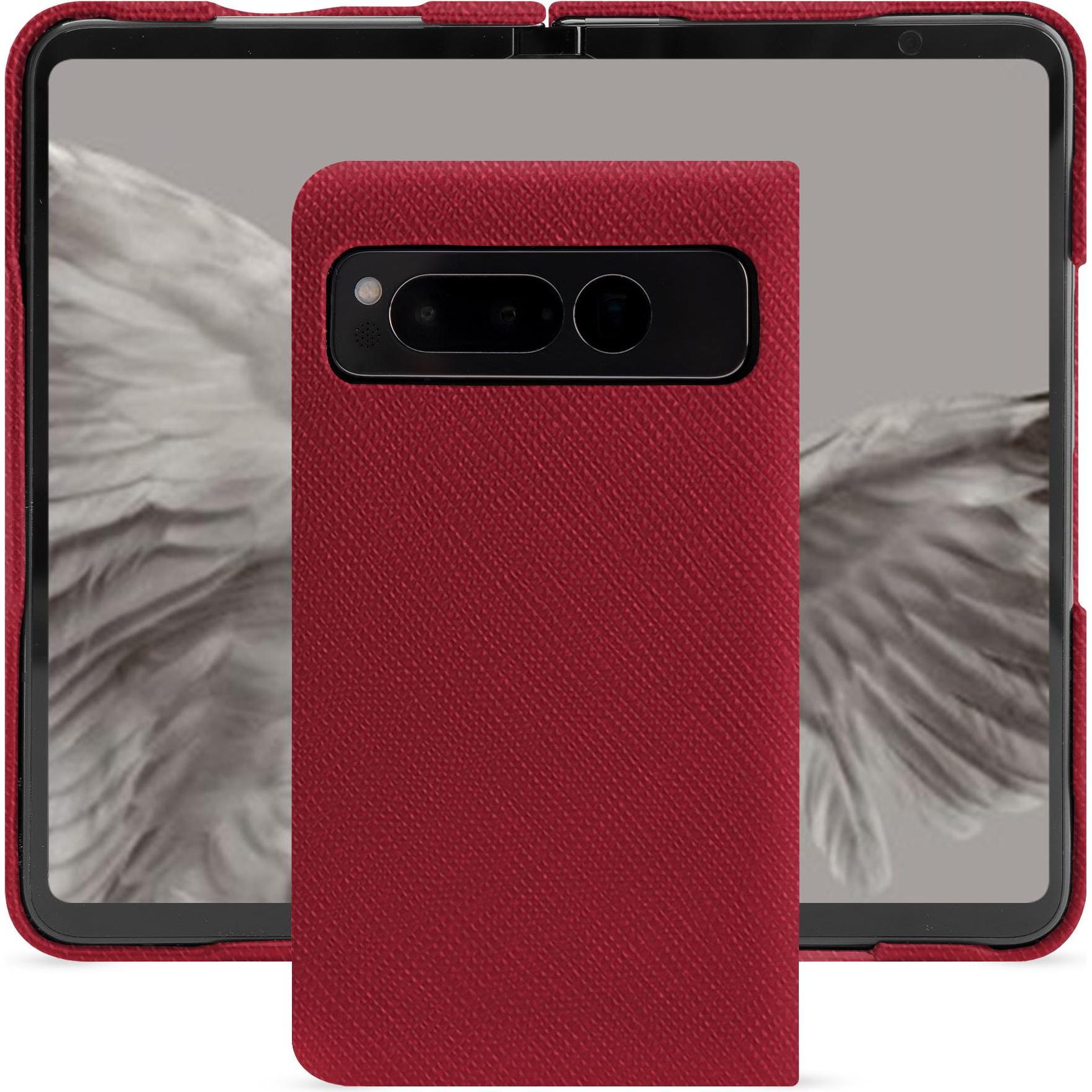 Noreve Lederschutzhülle Google Pixel Fold (Google Pixel Fold), Smartphone Hülle, Rot