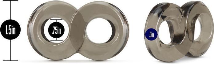 Actual product image Blush Stay Hard Cock Ring And Ball Strap Black