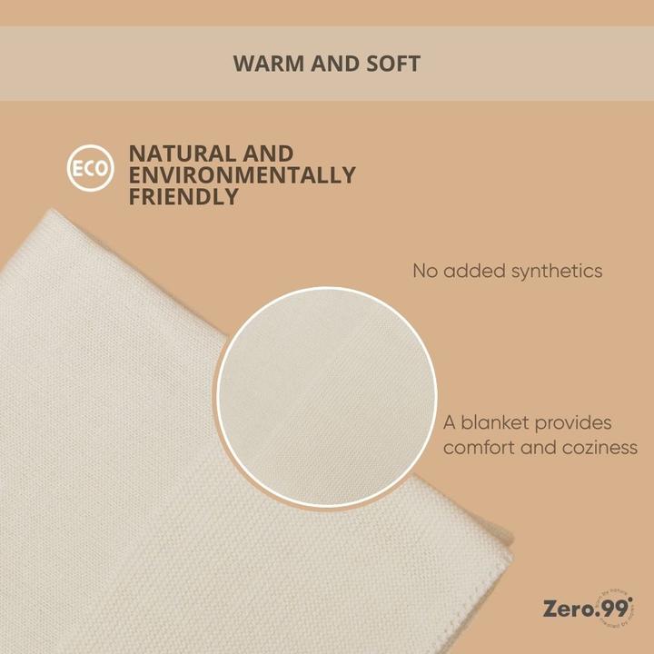 Immagine prodotto Zero.99 Gesstrickte Decke, 100 % Baumwolle (100 x 80 cm)