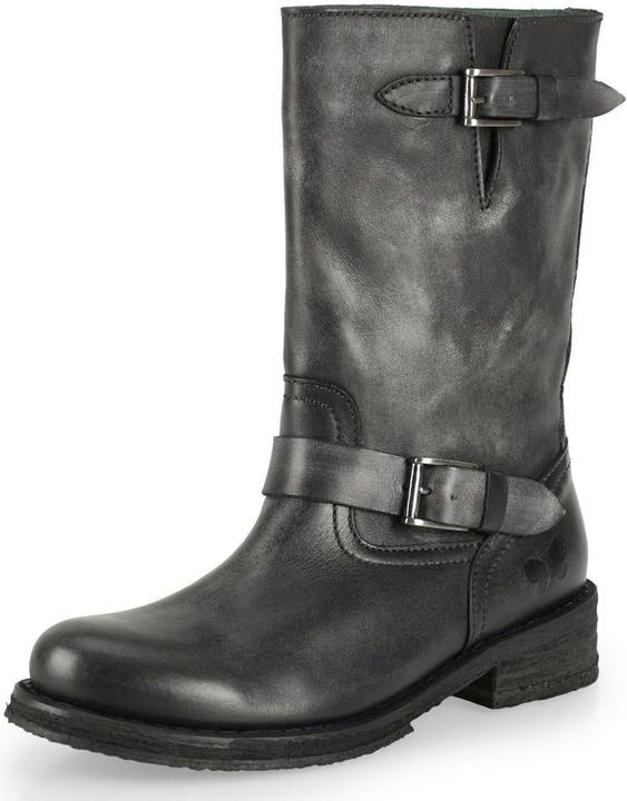 Actual product image Felmini COOPER E034 Black leather biker boots with a hand-washed vintage finish, soft leather and two-tone (41)