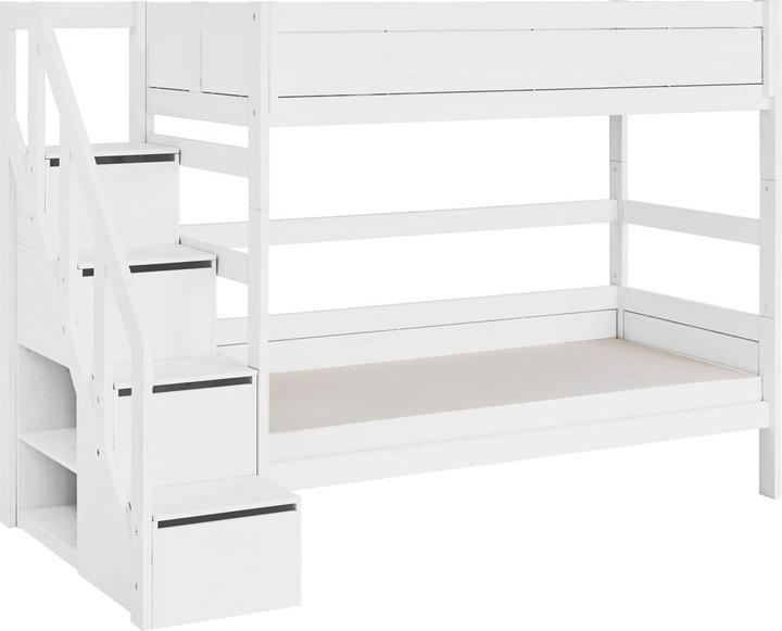 Actual product image Lifetime Kidsrooms Familiy Bunk Bed with Stairs and Deluxe Slatted Bed Base with Guest Bed (90 x 200 cm)