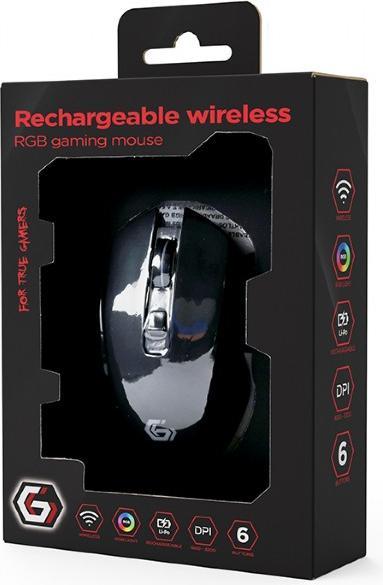 Actual product image Gembird MUSGW-6BL-02 Gaming-Maus Bluetooth® Optisch Schwarz 1600 dpi, 2400 d (Cable, Wireless)