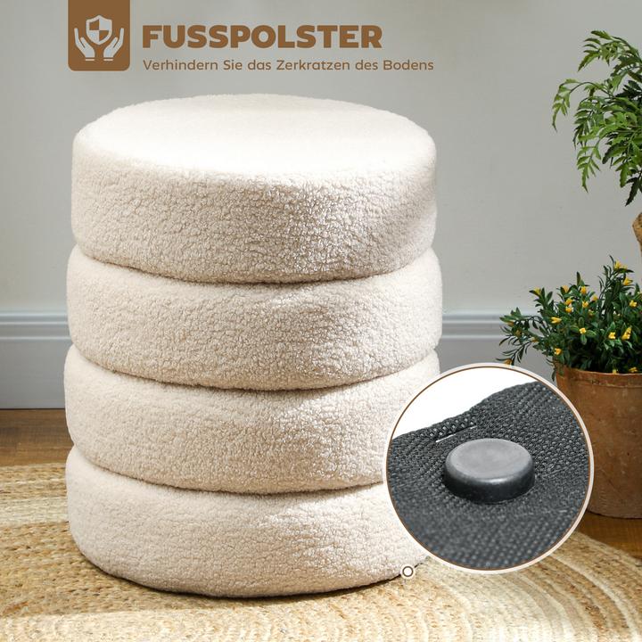 Produktbild Homcom Fusshocker Polyester, Schaumstoff Beige