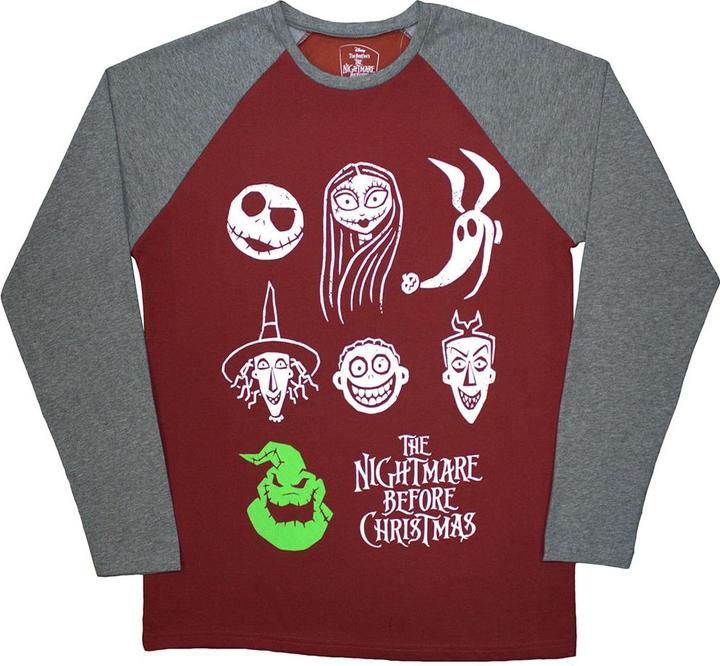 Produktbild The Nightmare Before Christmas Stacked Faces Raglan (M)