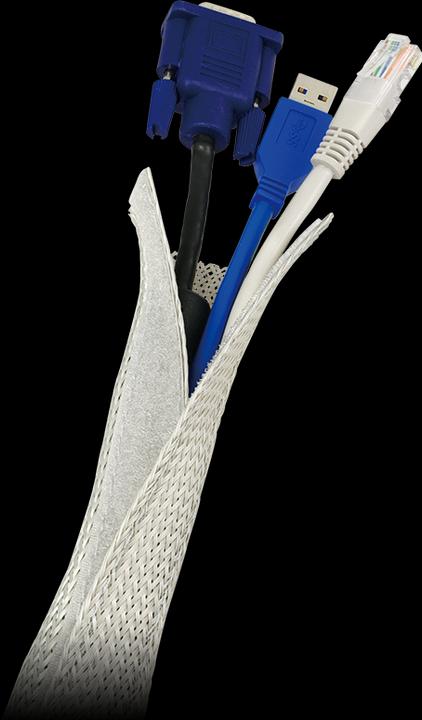 Produktbild LogiLink Kabelbündel-Gewebeschlauch, grau (Kabeldurchlass, 180 cm)
