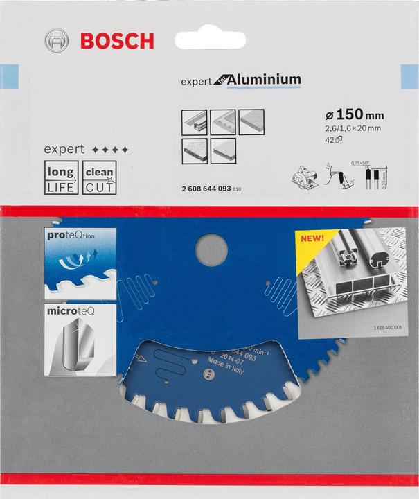Produktbild Bosch Professional Zubehör Kreissägeblatt Expert for Aluminium, 150 x 20 x 2,6 mm, 42