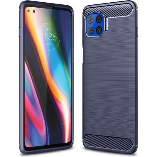 MU Style Carbon Fiber TPU Softcase Series (Motorola Moto G 5G Plus), Smartphone Hülle, Blau