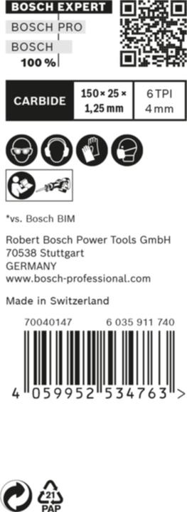 Produktbild Bosch Professional Zubehör EXPERT ‘Window Demolition’ S 956 DHM Säbelsägeblatt, 1 Stück