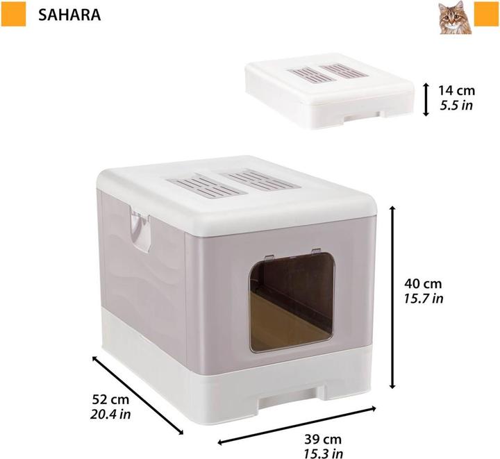 Produktbild Ferplast SAHARA TOILET GREY PINK kuweta dla kota