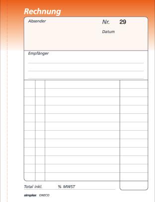 Produktbild Simplex Durchschreibebuch Rechnungen Oneco (100x)