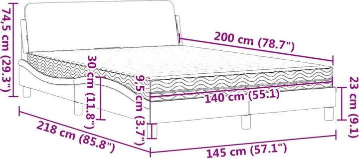 Image du produit vidaXL Bett (140 x 200 cm)