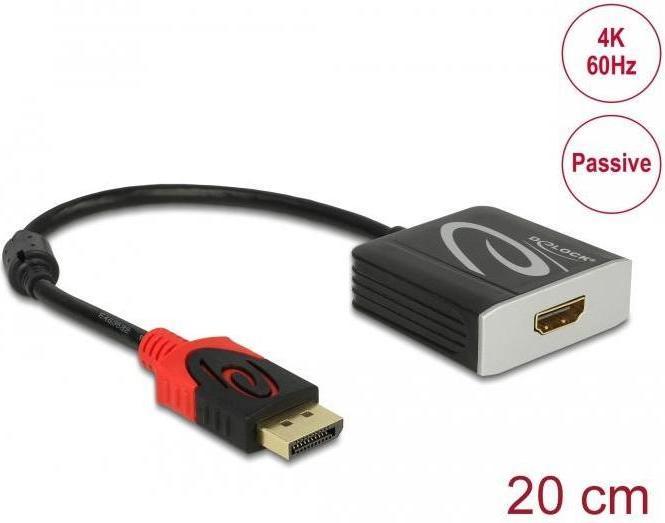 Actual product image Delock DisplayPort Adapter, 4K up to 60hz (HDMI, 20 cm)