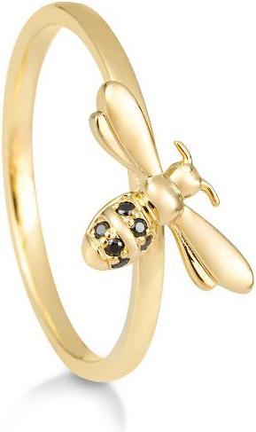 Produktbild Breuning RING - BRILLANT 0,033 Ct. schwarz (58, 585/14 K Gold)