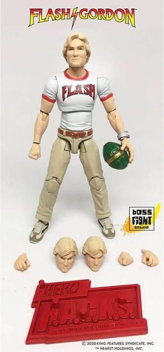 Actual product image Boss Fight Studio Flash Gordon Hero H.A.C.K.S. Action Figure Flash Gordon with Lunchbox