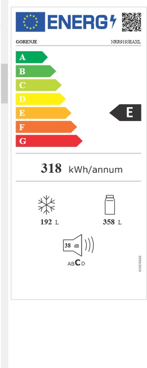 Energie-Label Gorenje NRR9185EAXL (550 l)