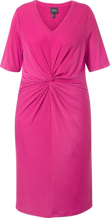Image du produit Ulla Popken Robe en jersey effet drapé, décolleté en V et manches courtes (46, 48)