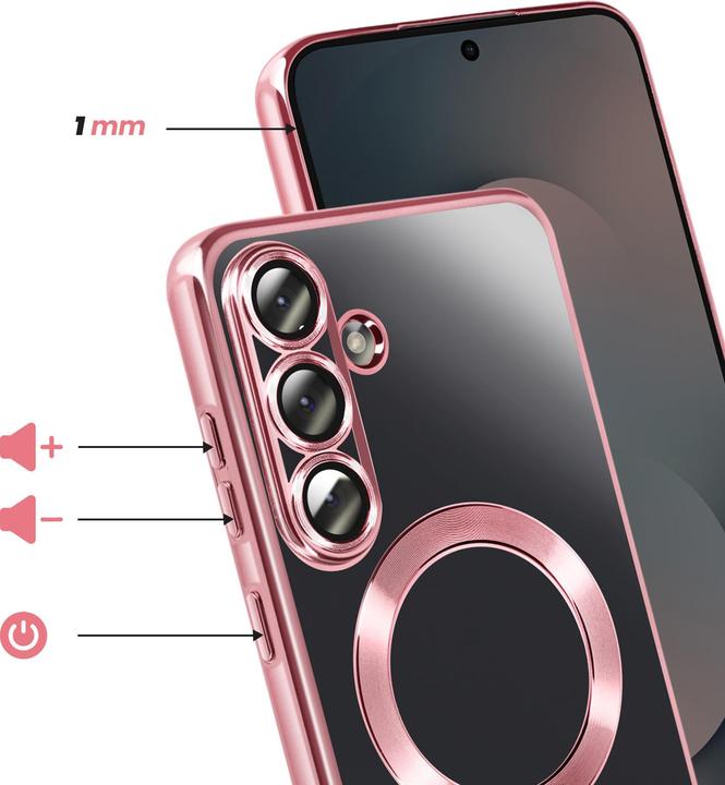 Produktbild Avizar MagSafe Hülle Galaxy S25 FE weich chrom (Samsung Galaxy S25 FE)