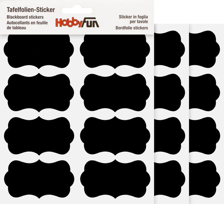 Immagine prodotto Hobby Fun Adesivi in cartoncino "Rettangolo - curvo", 3 fogli da 8 pezzi ciascuno