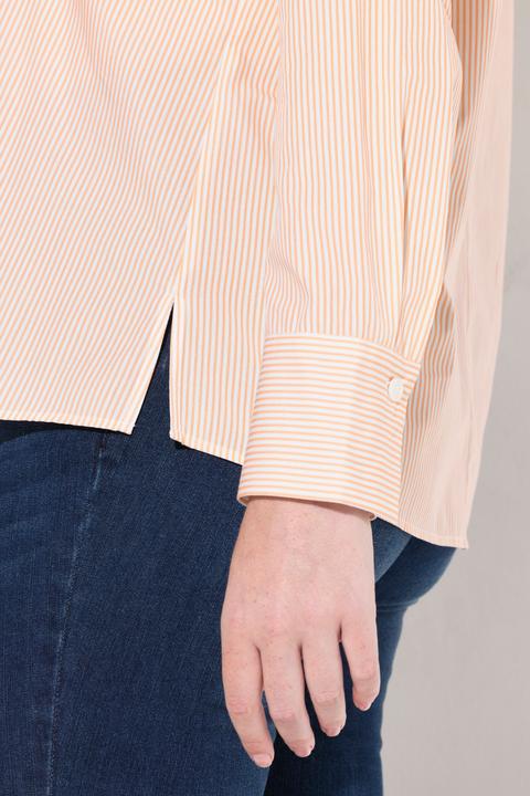 Produktbild Ulla Popken Bluse, Streifen, Kelchkragen, Langarm (58)