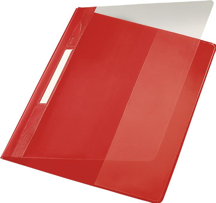 Image du produit Leitz Quick file Exquisit, DIN A4 extra large, PVC, feuille rigide en PVC rouge, couverture transparente (A4, 1 x)