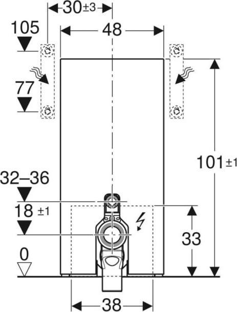 Image du produit Geberit Monolith PLUS module sanitaire pour WC au sol, 101 cm, entrée deau latérale, avec tubulure
