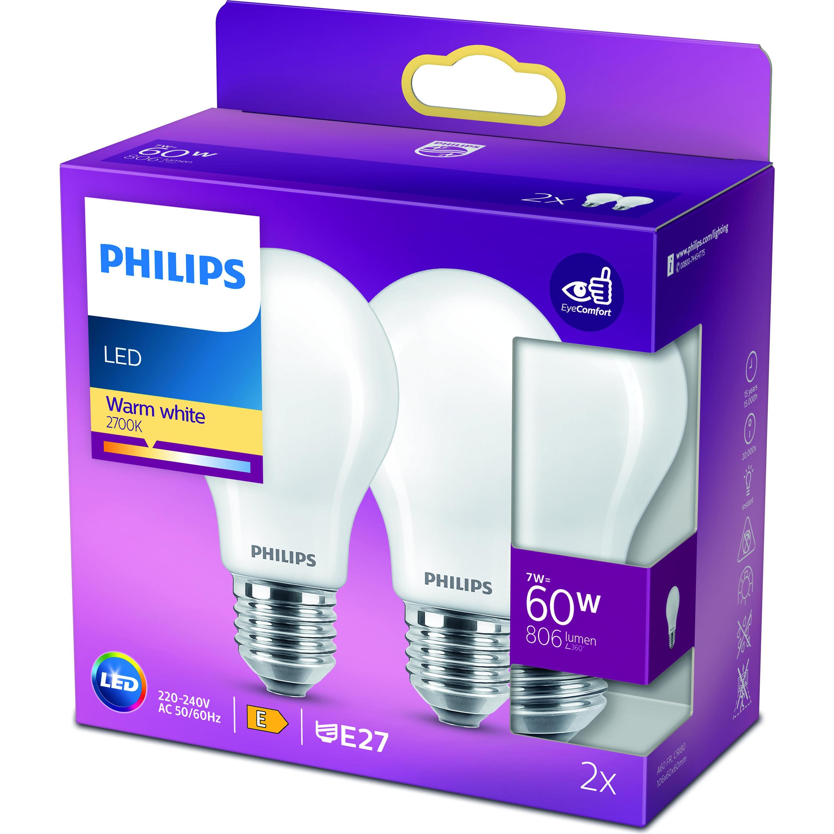Thumbnail - Philips, Leuchtmittel, Lampe (E27, 7 W, 806 lm, 2 x, E)