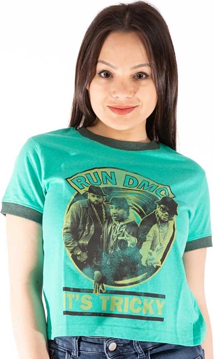 Actual product image Run DMC Womens/Ladies It's Tricky Record Vintage Crop Top (XXL)