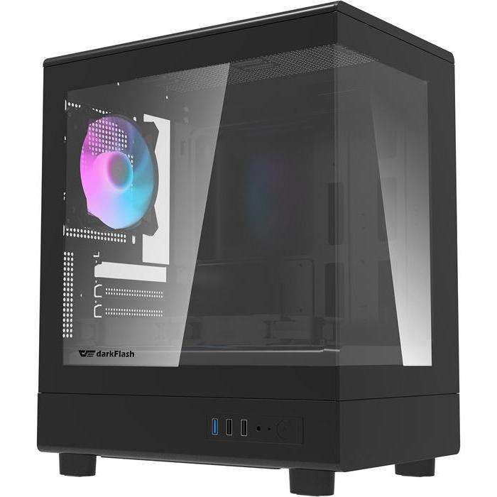 Darkflash Tech DarkFlash DB330M Black Computer Case (+3 Fans) v2, Case PC, Nero